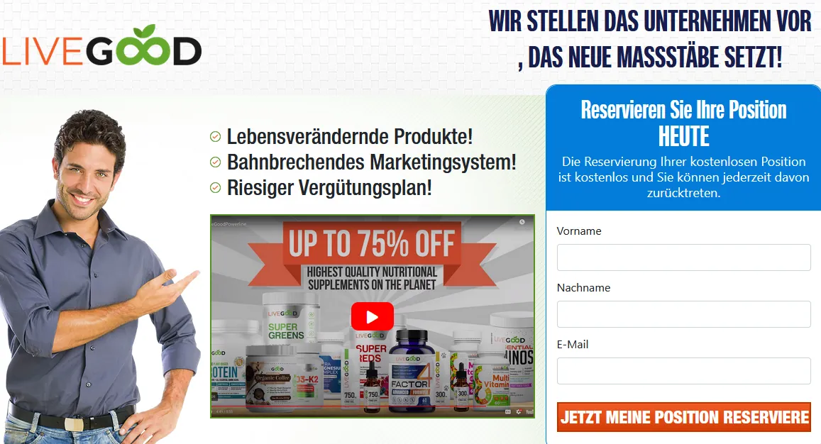 LIVEGOOD Vorregistrierung